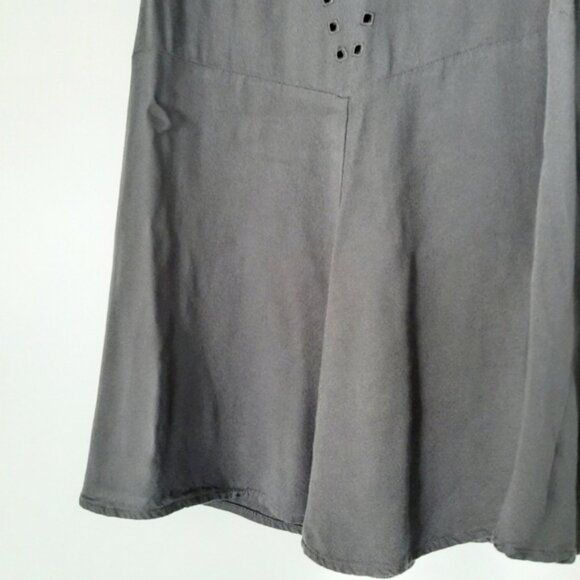 GENTLE FAWN Boho Tonal Embroidered Crewneck Tank Top Gray Sz S - Picture 4 of 15